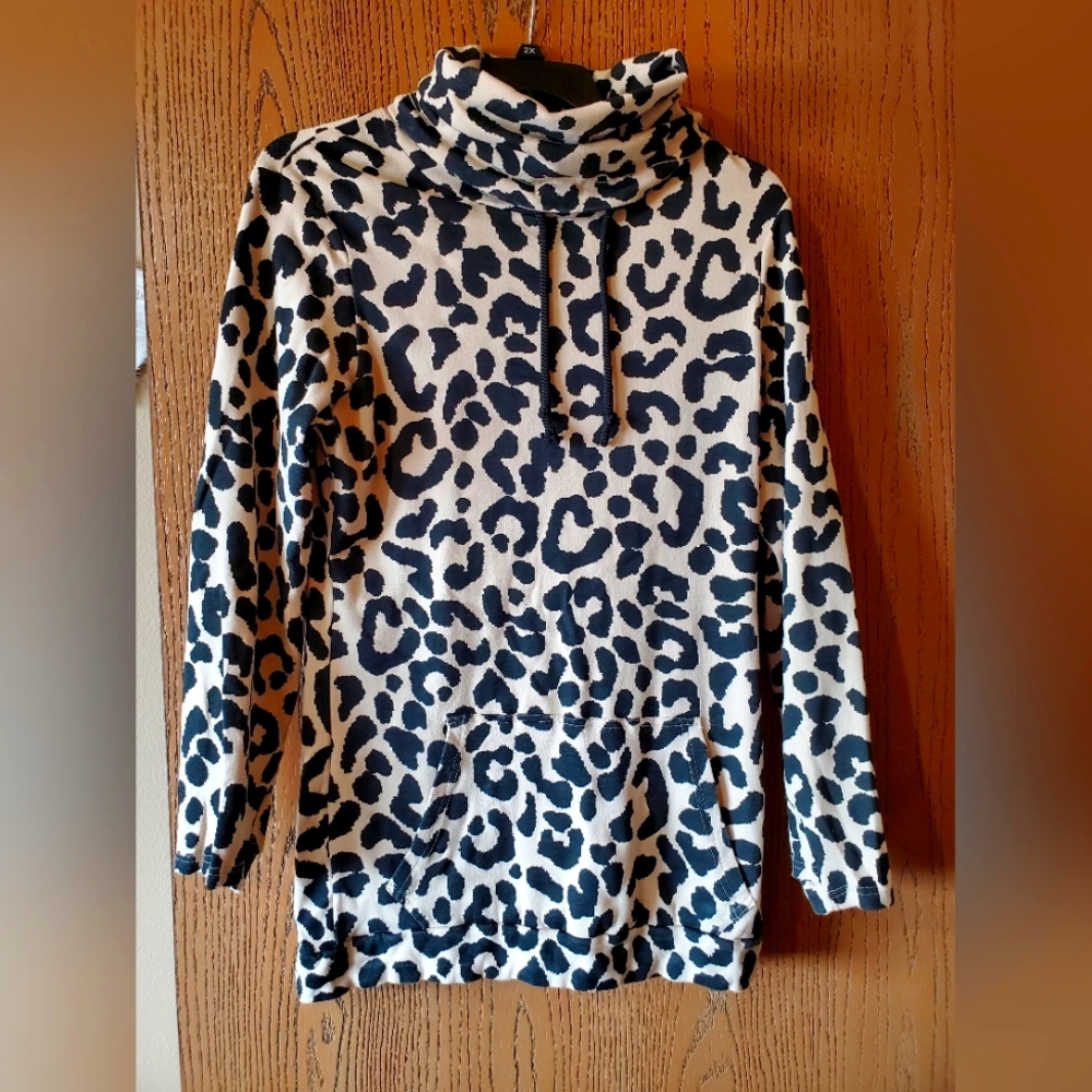 Lily and Lottie Leopard Print Cowel Sweater